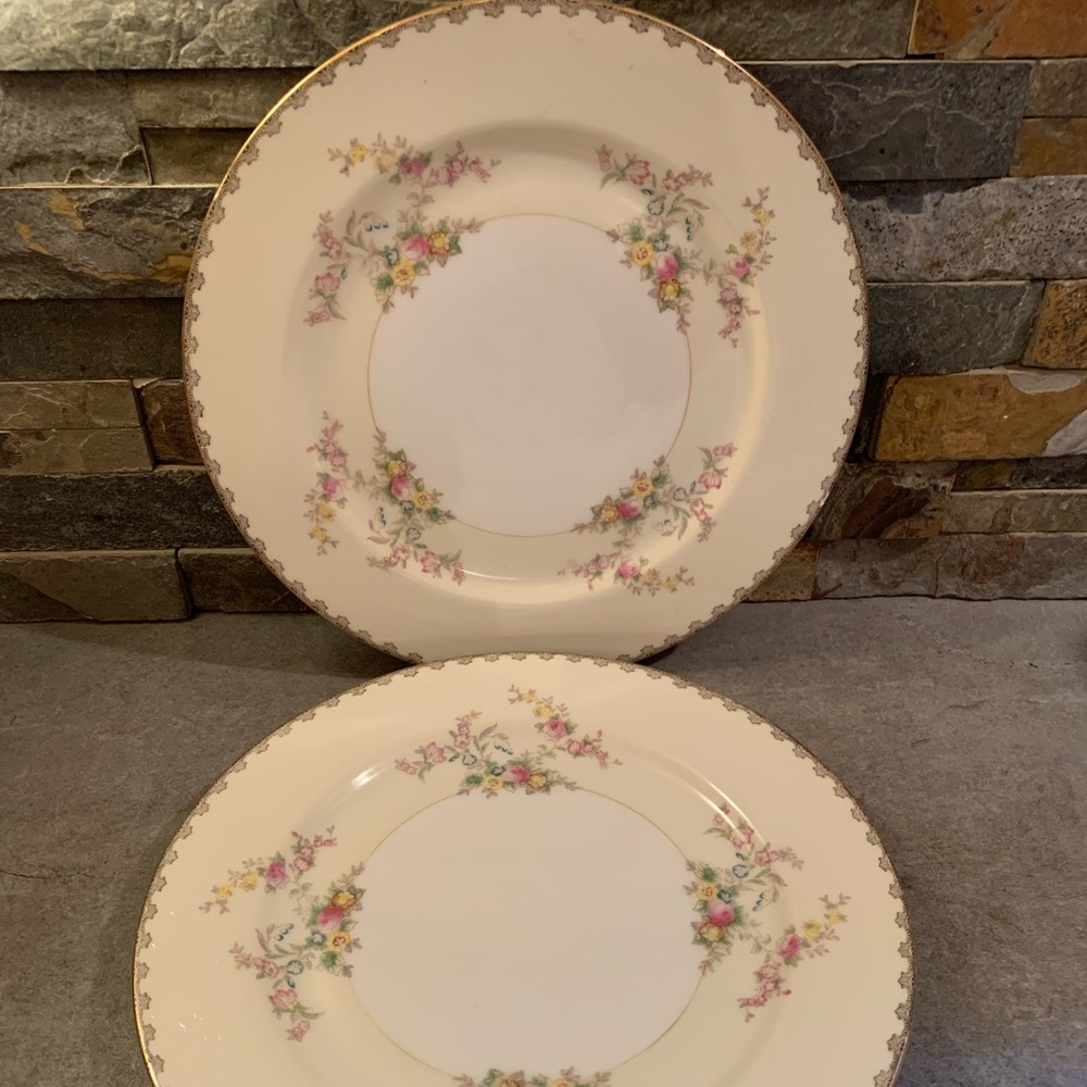 VINTAGE MIETO CHINA "SUFFOLK" Lot Of 2 PLATEs HAND PAINTED